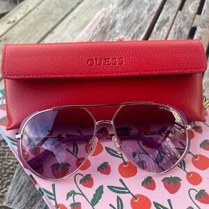 Guess Gold Sunglasses with Purple Lenses